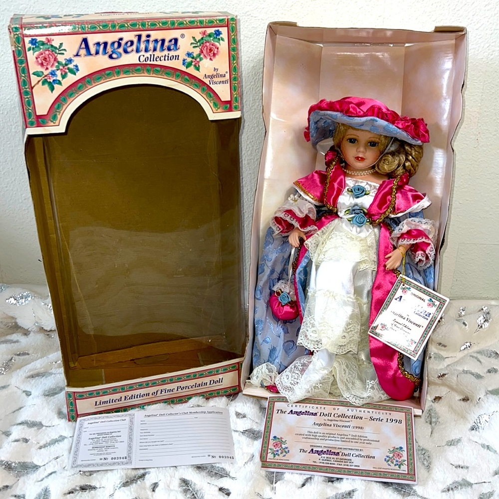🎁Angelina Collection -Very rare Angelina porcelain doll Serie 1998 NO 003945